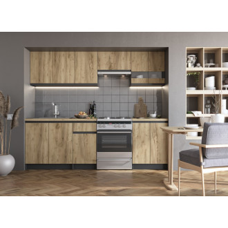 Kuchyňská linka Naturel Katarina Grafit LUX 2.4 m
