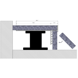Soklová hliníková lišta Progress Profile Prosupport profile T, elox grey 20/2700 mm, k terčům pod 2 cm dlažbu, PSPRPTE20ALGF