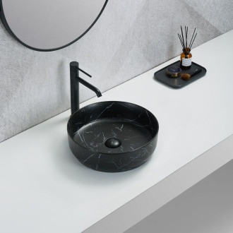 Umyvadlo na desku SAT Infinitio 39x39 cm černá mat bez otvoru pro baterii SATINF3939MRBKM
