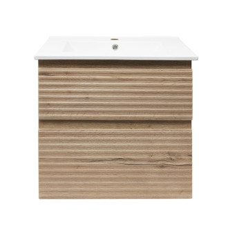 Koupelnová skříňka 2 zásuvková s umyvadlem Naturel Savona 58x53x44,8 cm dub Halifax mat SAVONA260DH