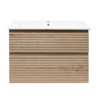 Koupelnová skříňka 2 zásuvková s umyvadlem Naturel Savona 78x53x44,8 cm dub Halifax mat SAVONA280DH