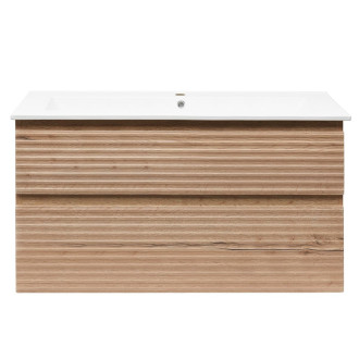 Koupelnová skříňka 2 zásuvková s umyvadlem Naturel Savona 98x53x44,8 cm dub Halifax mat SAVONA2100DH