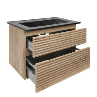 Koupelnová skříňka 2 zásuvková s umyvadlem Naturel Savona 78x53x44,8 cm dub Halifax mat SAVONA280DHC