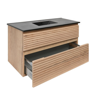 Koupelnová skříňka 2 zásuvková s umyvadlem Naturel Savona 98x53x44,8 cm dub Halifax mat SAVONA2100DHC