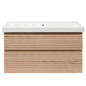 Koupelnová skříňka 2 zásuvková s umyvadlem Naturel Savona 98x53x44,8 cm dub Halifax mat SAVONA2100DHU1
