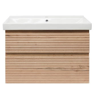 Koupelnová skříňka 2 zásuvková s umyvadlem Naturel Savona 78x53x44,8 cm dub Halifax mat SAVONA280DHU1