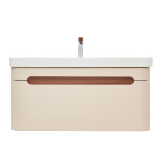 Koupelnová skříňka s umyvadlem a baterií SAT Fusion 97,5x43x45 cm pískově béžová mat SATFUSION100BEUBA
