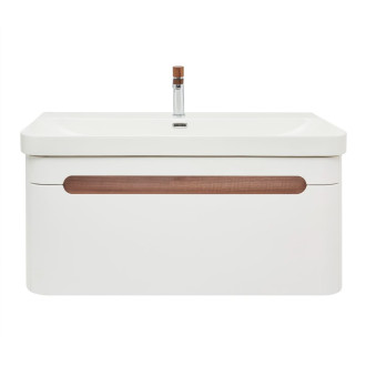 Koupelnová skříňka s umyvadlem a baterií SAT Fusion 97,5x43x45 cm bílá matná mat SATFUSION100WMWBA