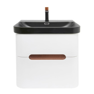 Koupelnová skříňka s umyvadlem a baterií SAT Fusion 57,5x53x45 cm bílá matná mat SATFUSION260WBKMBA