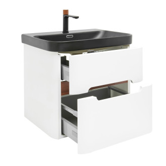 Koupelnová skříňka s umyvadlem a baterií SAT Fusion 57,5x53x45 cm bílá matná mat SATFUSION260WBKMBA