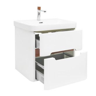 Koupelnová skříňka s umyvadlem a baterií SAT Fusion 57,5x53x45 cm bílá matná mat SATFUSION260WMWBA