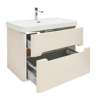 Koupelnová skříňka s umyvadlem a baterií SAT Fusion 77,5x53x45 cm pískově béžová mat SATFUSION280BEMWBA