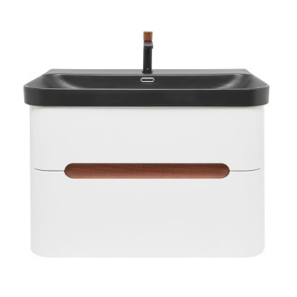 Koupelnová skříňka s umyvadlem a baterií SAT Fusion 77,5x53x45 cm bílá matná mat SATFUSION280WBKMBA