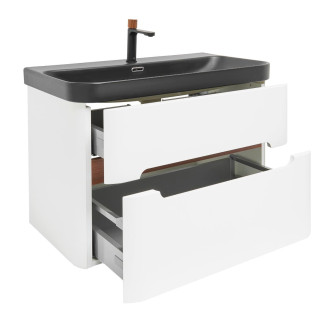 Koupelnová skříňka s umyvadlem a baterií SAT Fusion 77,5x53x45 cm bílá matná mat SATFUSION280WBKMBA