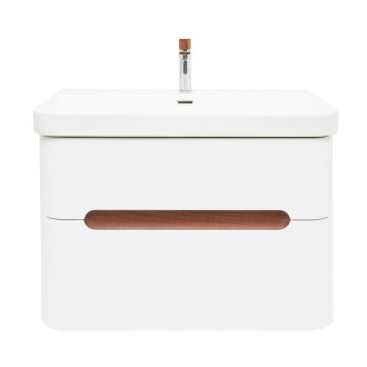 Koupelnová skříňka s umyvadlem a baterií SAT Fusion 77,5x53x45 cm bílá matná mat SATFUSION280WMWBA