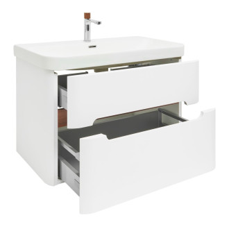 Koupelnová skříňka s umyvadlem a baterií SAT Fusion 77,5x53x45 cm bílá matná mat SATFUSION280WMWBA