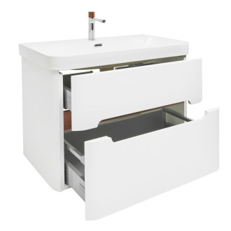 Koupelnová skříňka s umyvadlem a baterií SAT Fusion 77,5x53x45 cm bílá matná mat SATFUSION280WUBA