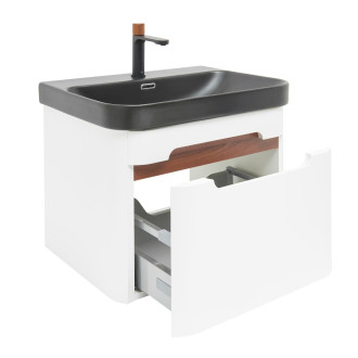 Koupelnová skříňka s umyvadlem a baterií SAT Fusion 57,5x43x45 cm bílá matná mat SATFUSION60WBKMBA