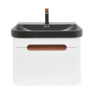 Koupelnová skříňka s umyvadlem a baterií SAT Fusion 57,5x43x45 cm bílá matná mat SATFUSION60WBKMBA