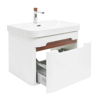 Koupelnová skříňka s umyvadlem a baterií SAT Fusion 57,5x43x45 cm bílá matná mat SATFUSION60WUBA