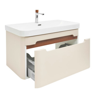 Koupelnová skříňka s umyvadlem a baterií SAT Fusion 77,5x43x45 cm pískově béžová mat SATFUSION80BEUBA