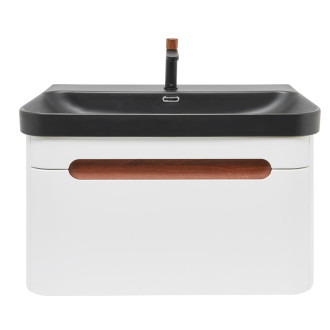 Koupelnová skříňka s umyvadlem a baterií SAT Fusion 77,5x43x45 cm bílá matná mat SATFUSION80WBKMBA