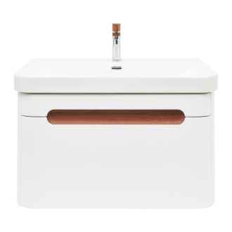 Koupelnová skříňka s umyvadlem a baterií SAT Fusion 77,5x43x45 cm bílá matná mat SATFUSION80WMWBA