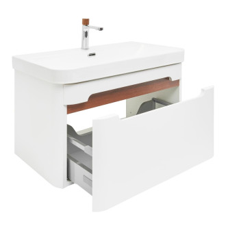 Koupelnová skříňka s umyvadlem a baterií SAT Fusion 77,5x43x45 cm bílá matná mat SATFUSION80WUBA