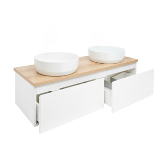 Koupelnová skříňka s krycí deskou SAT B-Way 119x30x45 cm bílá lesk BWAY120WDOAKU2