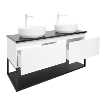 Koupelnová skříňka s žulovou krycí deskou SAT B-Way 119x30x45 cm bílá lesk BWAY120WZUBF