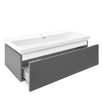 Koupelnová skříňka s umyvadlem SAT Feel 100x30x44,8 cm antracit mat SATFEEL100ANTU4