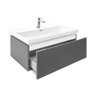 Koupelnová skříňka s umyvadlem a baterií SAT Feel 80x30x44,8 cm antracit mat SATFEEL80ANTU4BA