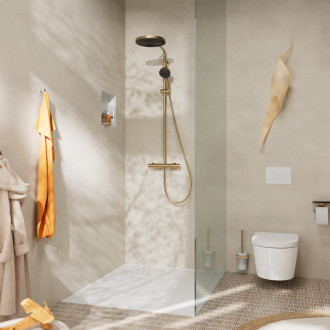Sprchový systém Hansgrohe Pulsify S Puro s termostatickou baterií kartáčovaný bronz 24236140