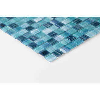 Skleněná mozaika Premium Mosaic tyrkys 30x30 cm lesk MOSCH77
