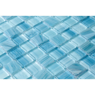 Skleněná mozaika Premium Mosaic aqua blue 30x30 cm lesk MOSCH192