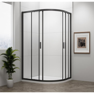 Sprchový kout asymetrický 80x90 cm Polysan Easy Black EL2815B