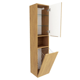 Koupelnová skříňka vysoká SAT Feel 36x165x32 cm dub medový mat SATFEELV36DMK