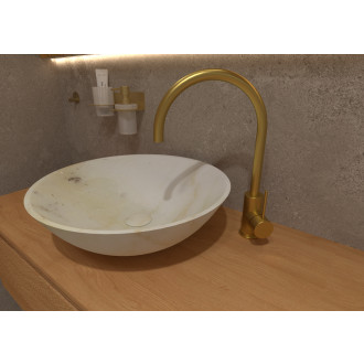Dřezová baterie SAT Aurum s otočným ramínkem broušená zlatá SATBAUR280BG