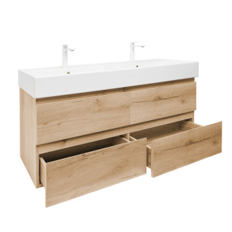 Koupelnová skříňka s umyvadlem SAT B-Way 119x50x45 cm dub mat BWAY2120OAKU2BB