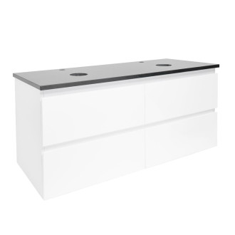 Koupelnová skříňka s krycí deskou SAT B-Way 119x50x45 cm bílá lesk BWAY2120WTK