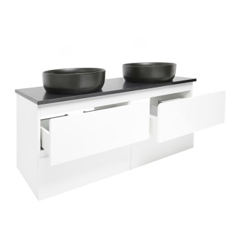 Koupelnová skříňka s krycí deskou SAT B-Way 119x50x45 cm bílá lesk BWAY2120WTK