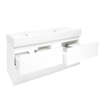 Koupelnová skříňka s umyvadlem SAT B-Way 119x50x45 cm bílá lesk BWAY2120WU2BI