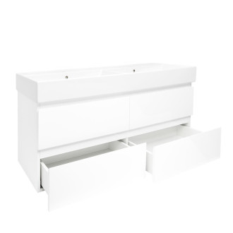 Koupelnová skříňka s umyvadlem SAT B-Way 119x50x45 cm bílá lesk BWAY2120WU2BI