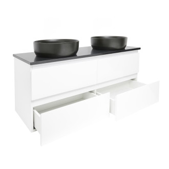 Koupelnová skříňka s krycí deskou SAT B-Way 119x50x45 cm bílá lesk BWAY2120WZ