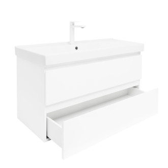 Koupelnová skříňka s umyvadlem SAT B-Way 1 99x50x45 cm bílá lesk BWAY2100WU1BBI