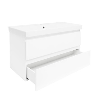 Koupelnová skříňka s umyvadlem SAT B-Way 1 99x50x45 cm bílá lesk BWAY2100WU1BI