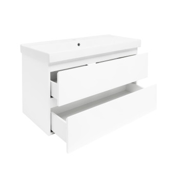 Koupelnová skříňka s umyvadlem SAT B-Way 1 99x50x45 cm bílá lesk BWAY2100WU1BI