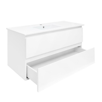Koupelnová skříňka s krycí deskou SAT B-Way 99x50x45 cm bílá lesk BWAY2100WU4BI