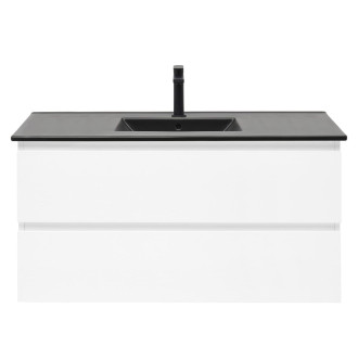 Koupelnová skříňka s keramickým umyvadlem SAT B-Way 99x50x45 cm bílá lesk BWAY2100WU4B2B