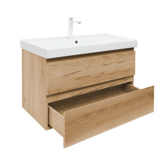 Koupelnová skříňka 2 zásuvková s umyvadlem SAT B-Way 99x50x45 cm dub mat BWAY2100OAKU1BBI